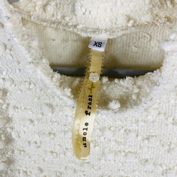 Uncle Frank Size XS Textured Bobble Mock Neck Dress Cream - Picture 4 of 5